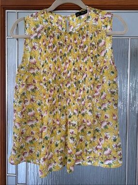 Zara top yellow floral